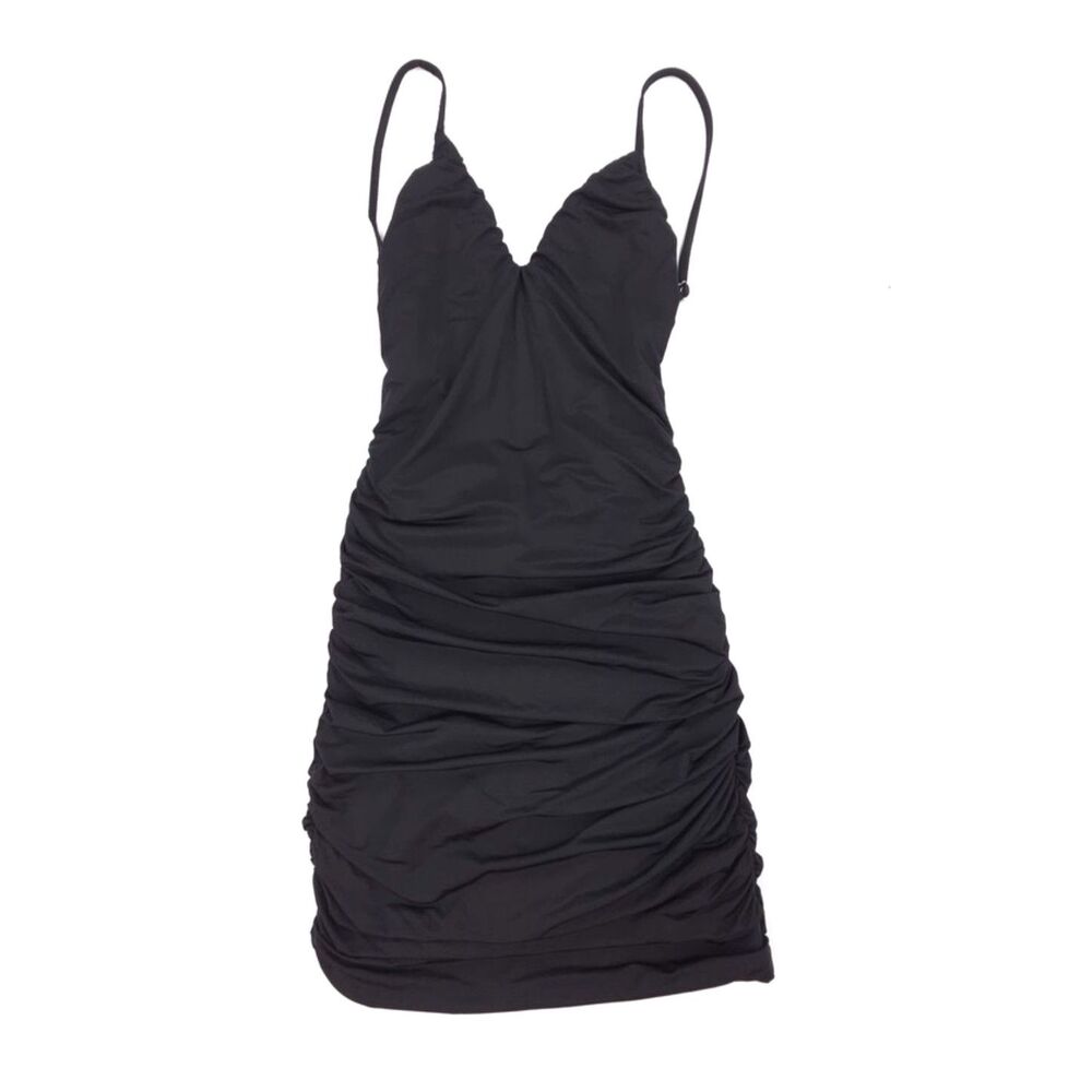 NEW Tiger Mist Ally Backless Ruched Mini Dress Clean Girl Night Luxe 90s Y2k
